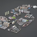 Detailed Birds Eye View Urban Planning with Residential Commercial Structures and Green Spaces