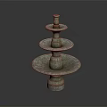 Three Tier Stone Fountain With Classical Design And Circular Base For Outdoor Garden Decoration