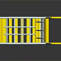 White And Yellow Shopping Cart With Grid Design And Wheels For Daily Use