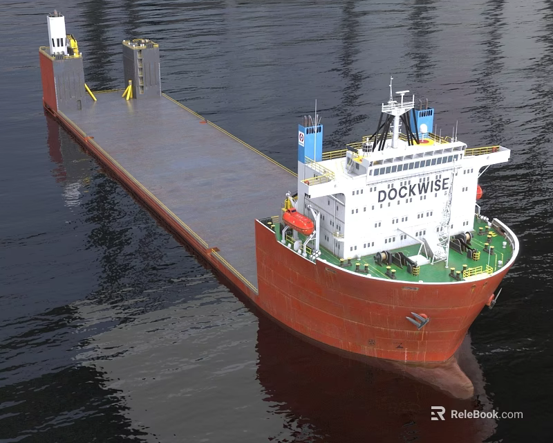 Efficient Car Transport Using Dockwise Semi Submersible Red Hull Vessel 3d model 