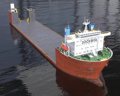 Efficient Car Transport Using Dockwise Semi Submersible Red Hull Vessel 3d model