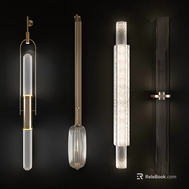 Modern Contemporary Wall Lamps With Glass Metal Sleek Profiles And Stylish Design 3d model 