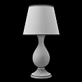 Elegant Table Lamp With White Fabric Shade Gradient Ceramic Base And Metallic Trim 3d model