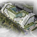 Modern Architectural Building Design With Green Roof And Surrounding Trees Landscape