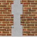 Construction Diagram Showing Brick Wall With Scaffolding And Concrete Structure Dimensions 3d model