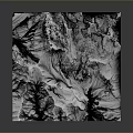 Black And White Mountain Landscape Sculpture With Textured Surface And Irregular Three Dimensional Shape