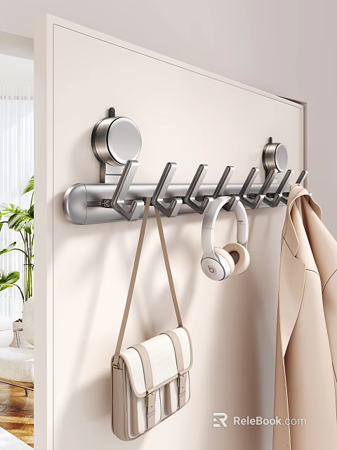 Bathroom Accessories Modern Metal Wall Hooks for Hanging Towels and Items 3d model 