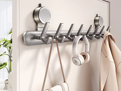 Bathroom Accessories Modern Metal Wall Hooks for Hanging Towels and Items 3d model