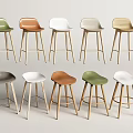 Multiple Colored Modern Bar Stools With Wooden Legs And Different Styles
