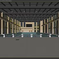 Spacious Indoor Swimming Pool With Large Windows Bright Swim Lanes And Ceiling Structure 3d model