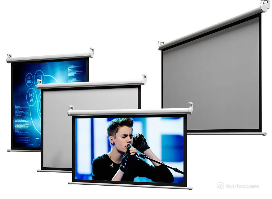 Projection Monitoring System With Multiple Projection Screens And Clear Display Content 3d model 
