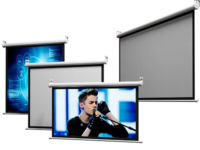 Projection Monitoring System With Multiple Projection Screens And Clear Display Content 3d model