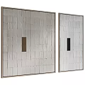 Two Decorative Wall Art Paintings With White Textured Background And Wooden Frames