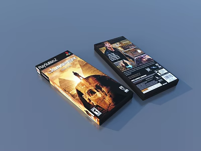 Retro PS2 Game Cases With Colorful Covers And Classic Gaming Art Designs 3d model