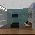 Kemflo Showroom Interior Design With Reception Counter Display Shelves And Lighting