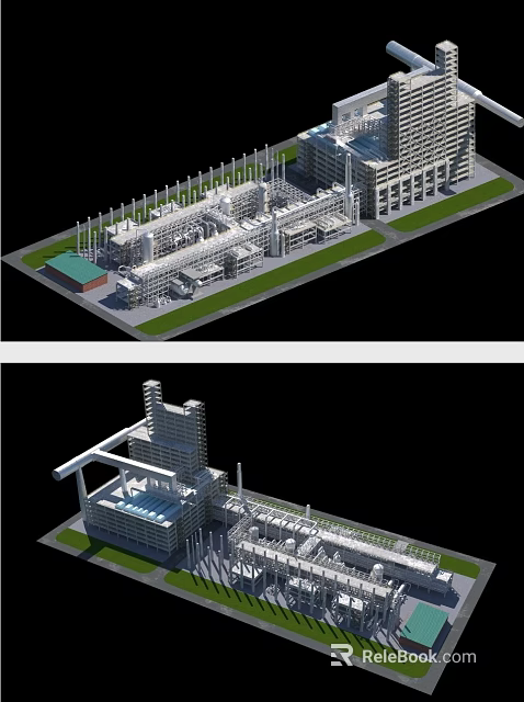 Large Scale Industrial Plant Design With Modern Steel Structure Spacious Layout And Piping Systems 3d model 