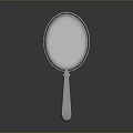 Elegant Decorative Hand Mirror With Ornate Frame And Carved Handle Design