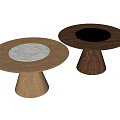 Middle Ancient Style Solid Wood Round Table Black Walnut Round Table Solid Wood Round Table Turntable Table Nordic Round Table 3d model