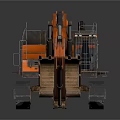 Orange Heavy Duty Construction Excavator With Large Bucket And Tracks