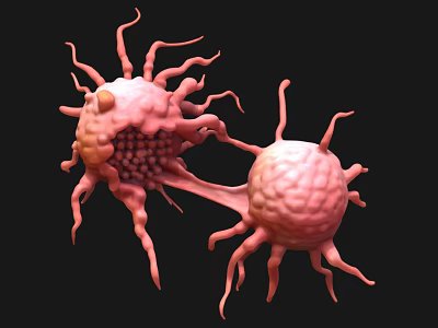 Biological Cells With Protruding Structures And Interconnected Features In 3D Rendering 3d model