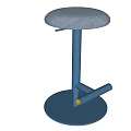 Modern Bar Stools With Gray Padded Seat Metal Legs And Round Base Design