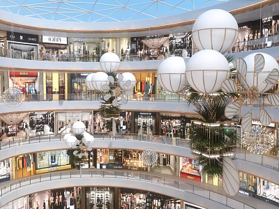 Light Luxury Atrium Chandelier 3d model