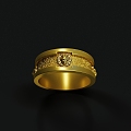 Jewelry Ring Gold Ring Lion Heart Ring Lion Head Ring 3d model