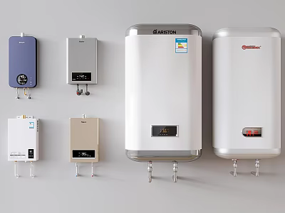 Wall Mounted Electric Water Heaters For Home Use In Various Colors And Styles 3d model