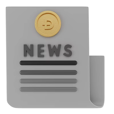 Ornament Decoration Set with Gold Coin Letter D NEWS Text Horizontal Lines on Gray Background 3d model