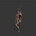 Creature with Organs and Hair Featuring Multiple Tentacles Complex Structures and Grotesque Form