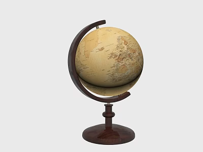 Vintage globe bookshelf art sketch 3d model