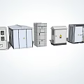 Industrial Equipment Featuring Control Cabinets Electrical Enclosures And Safety Warning Signs