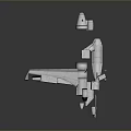 Detailed 3D Model of Futuristic Aircraft With Wings Engines and Fuselage Components