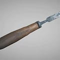 High Quality Hardware Tool With Wooden Handle And Sharp Metal Blade 3d model