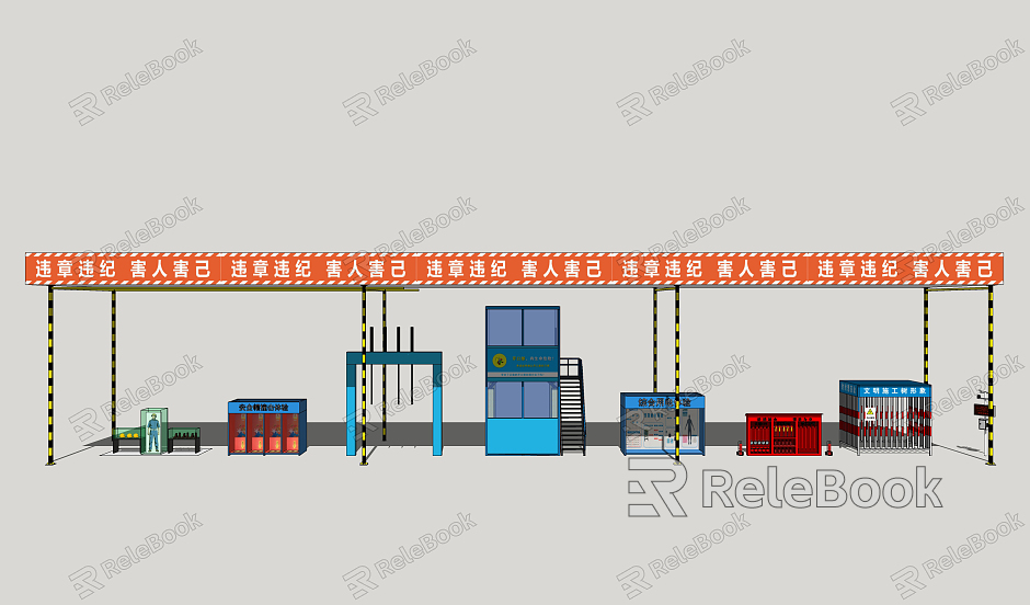 Construction site facilities of modern industrial LOFT equipment model