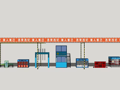 Construction site facilities of modern industrial LOFT equipment 3d model