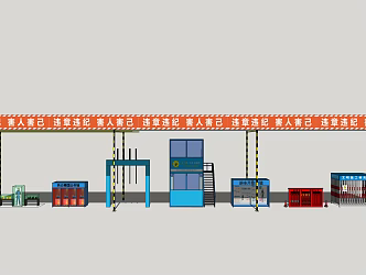 Construction site facilities of modern industrial LOFT equipment 3d model