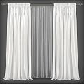 Modern Curtain Fabric Curtain 3d model