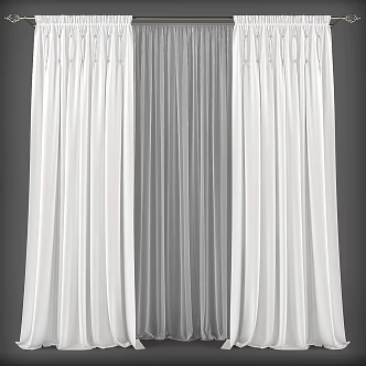 Modern Curtain Fabric Curtain 3d model