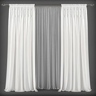 Modern Curtain Fabric Curtain 3d model