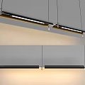 Modern Linear Pendant Lights With Sleek Black Metal Design And Warm LED Glow