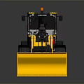 Yellow and Black Utility Wheel Loader With Front Bucket Cab and Large Tires
