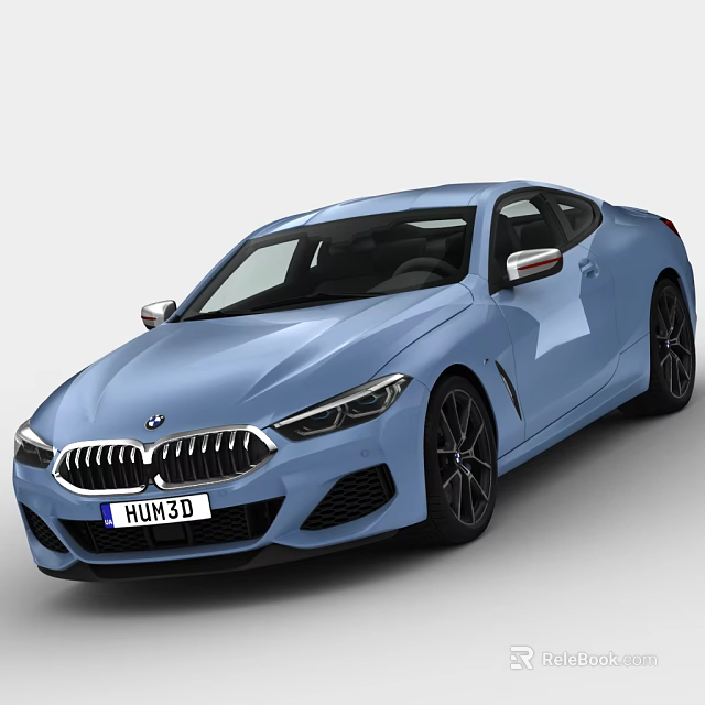 Blue BMW Sports Car With Modern Sleek Exterior And Black Wheels 3d model 