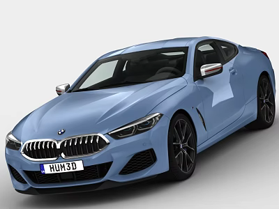 Blue BMW Sports Car With Modern Sleek Exterior And Black Wheels 3d model