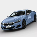 Blue BMW Sports Car With Modern Sleek Exterior And Black Wheels
