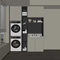 Functional Modern Balcony Cabinet with Washer Dryer Sink and Storage Solutions