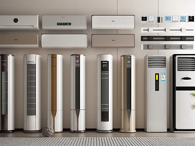Variety Of Air Conditioners And Fans Displayed 3d model