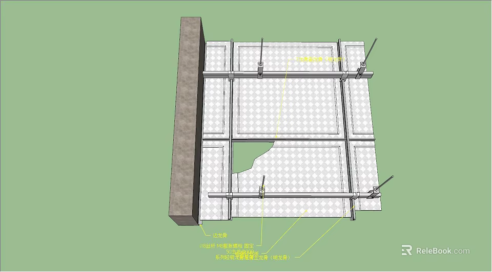 Heavy Duty Hardware Tools For Metal Frame Installation With Supports And Brackets 3d model 