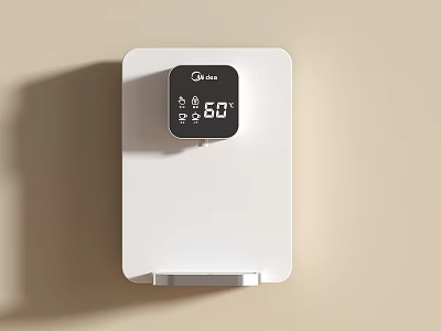 Midea White Kitchen Appliance With Digital Display Showing 60°C Temperature 3d model