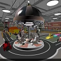 Indoor Playground With Slide Ball Pit Carousel Toy Cars And Climbing Areas